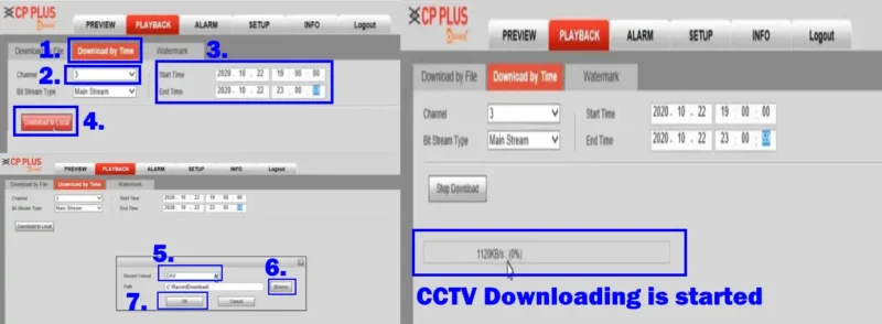 downloading CP Plus camera recordings