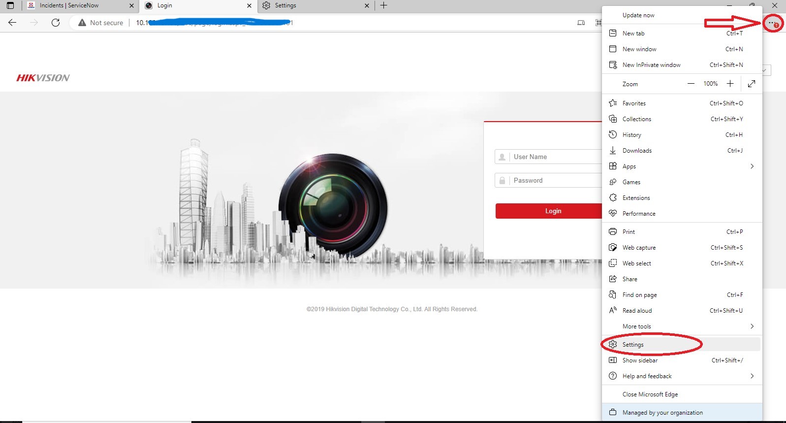 Open CCTV DVR Links in microsoft edge