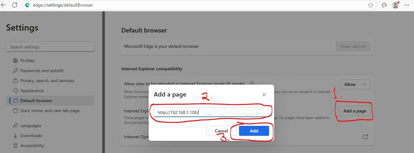 Add Your CCTV Link to IE Mode