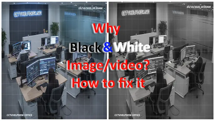 CCTV camera showing black and white
