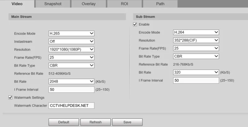 CCTV Encode Settings: Resolution, Bitrate & FPS Guide 4 cctv main stream vs sub stream