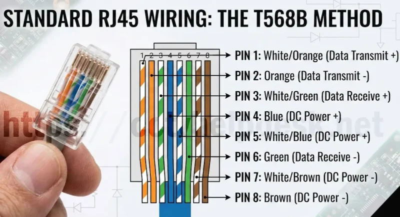 Standard RJ45 Wiring The T568B Method