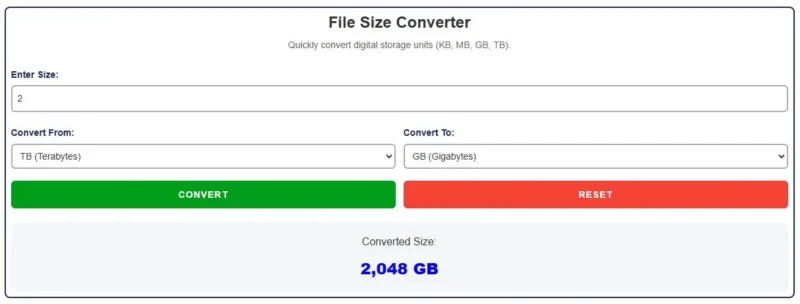 File Size Converter