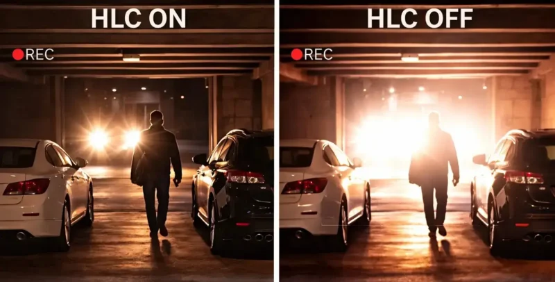 WDR vs BLC vs HLC in CCTV: Fix Lighting Issues in 1 Minute 4 HLC ON vs HLC OFF