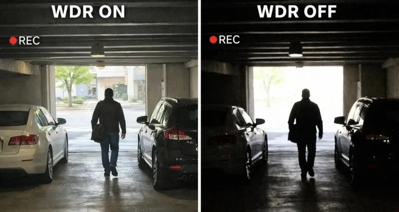 WDR vs BLC vs HLC in CCTV: Fix Lighting Issues in 1 Minute 2 WDR ON vs WDR OFF