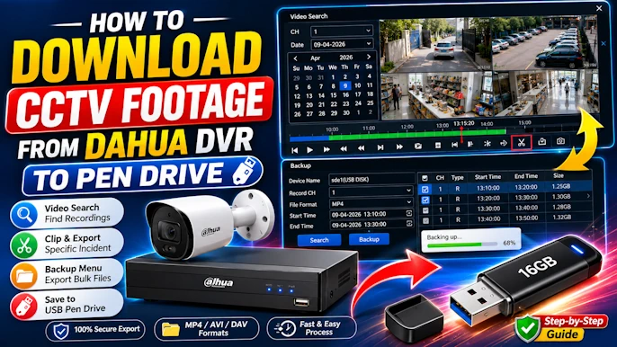 Download CCTV footage from Dahua DVR to pen drive 2 method